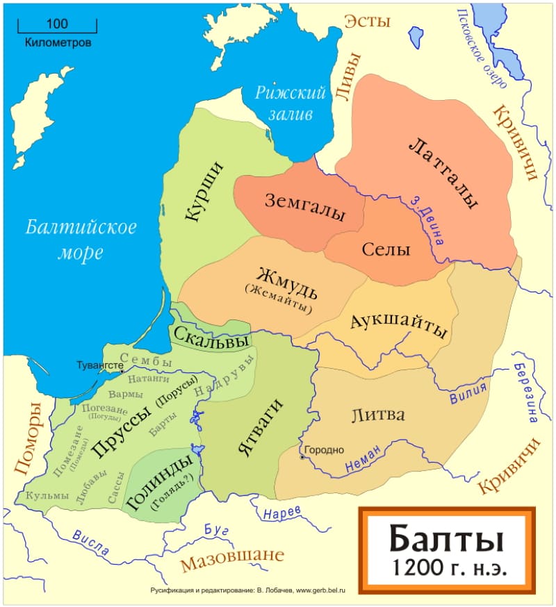 karta rasseleniya baltiyskih narodov ok. 1200 goda